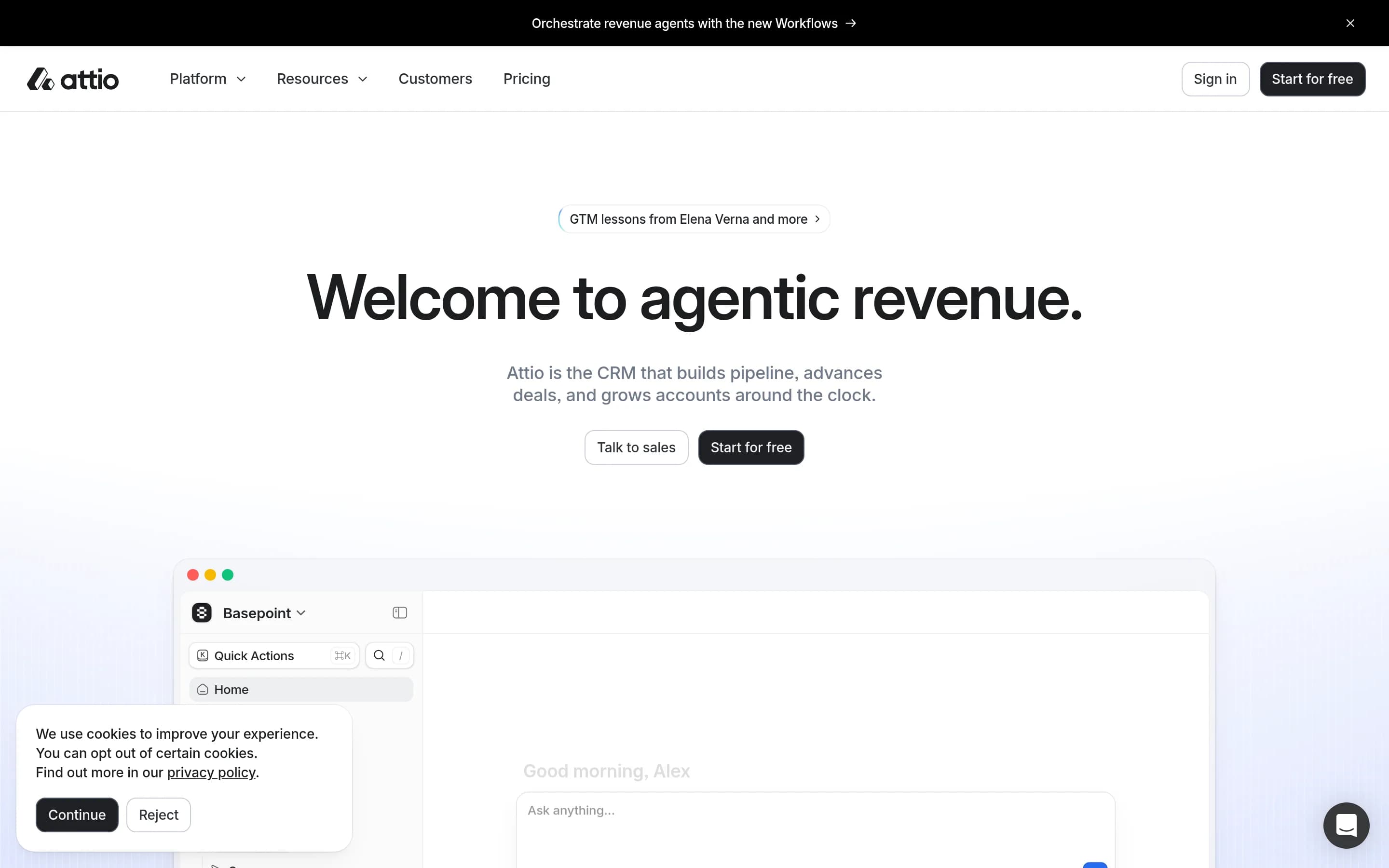 Attio website screenshot