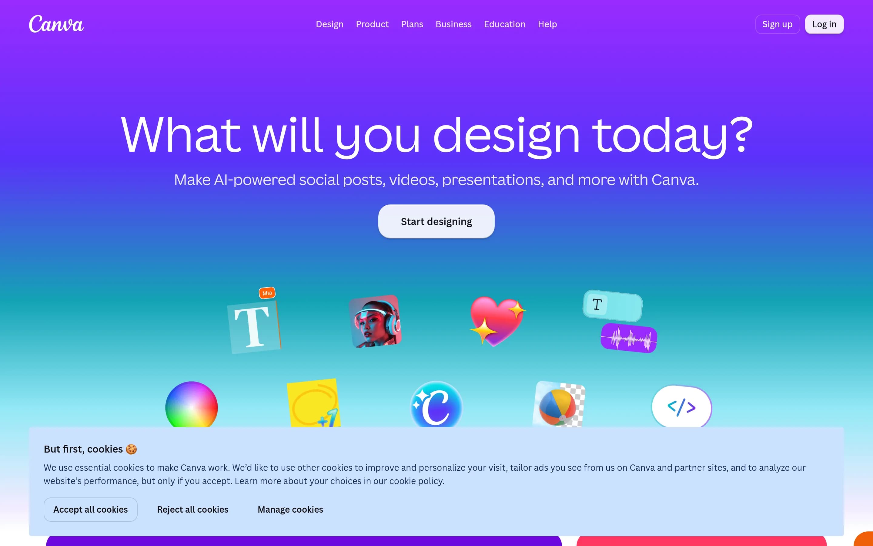 Canva website screenshot