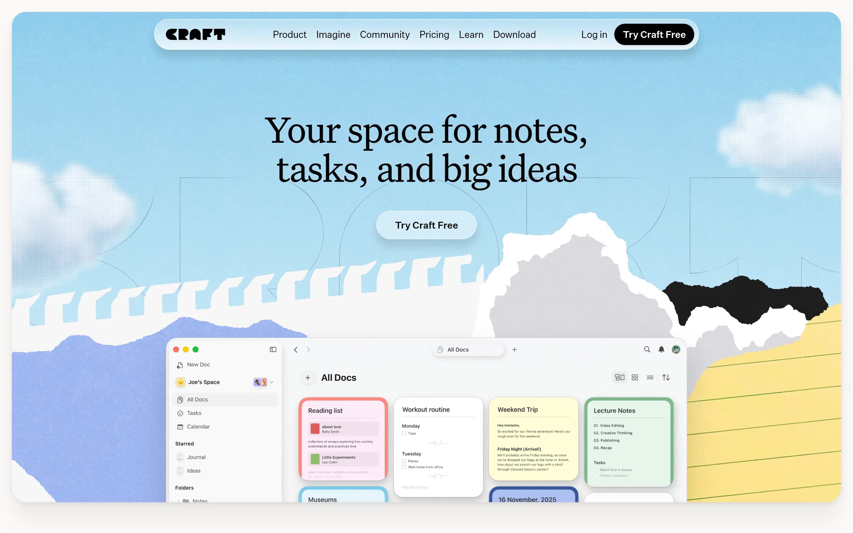 Craft website screenshot