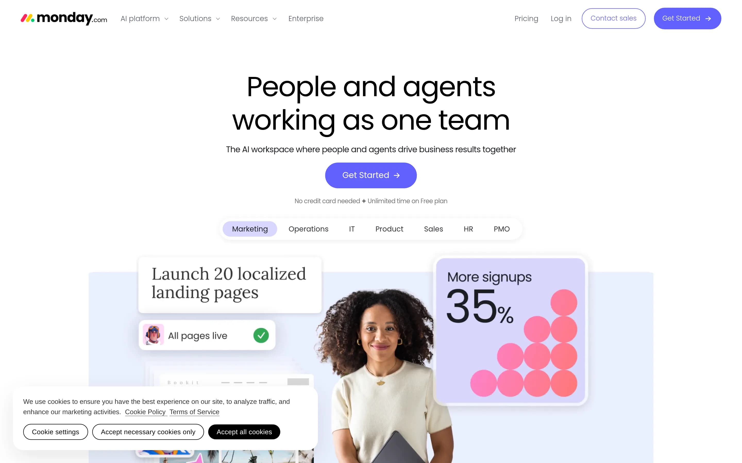 Monday.com website screenshot