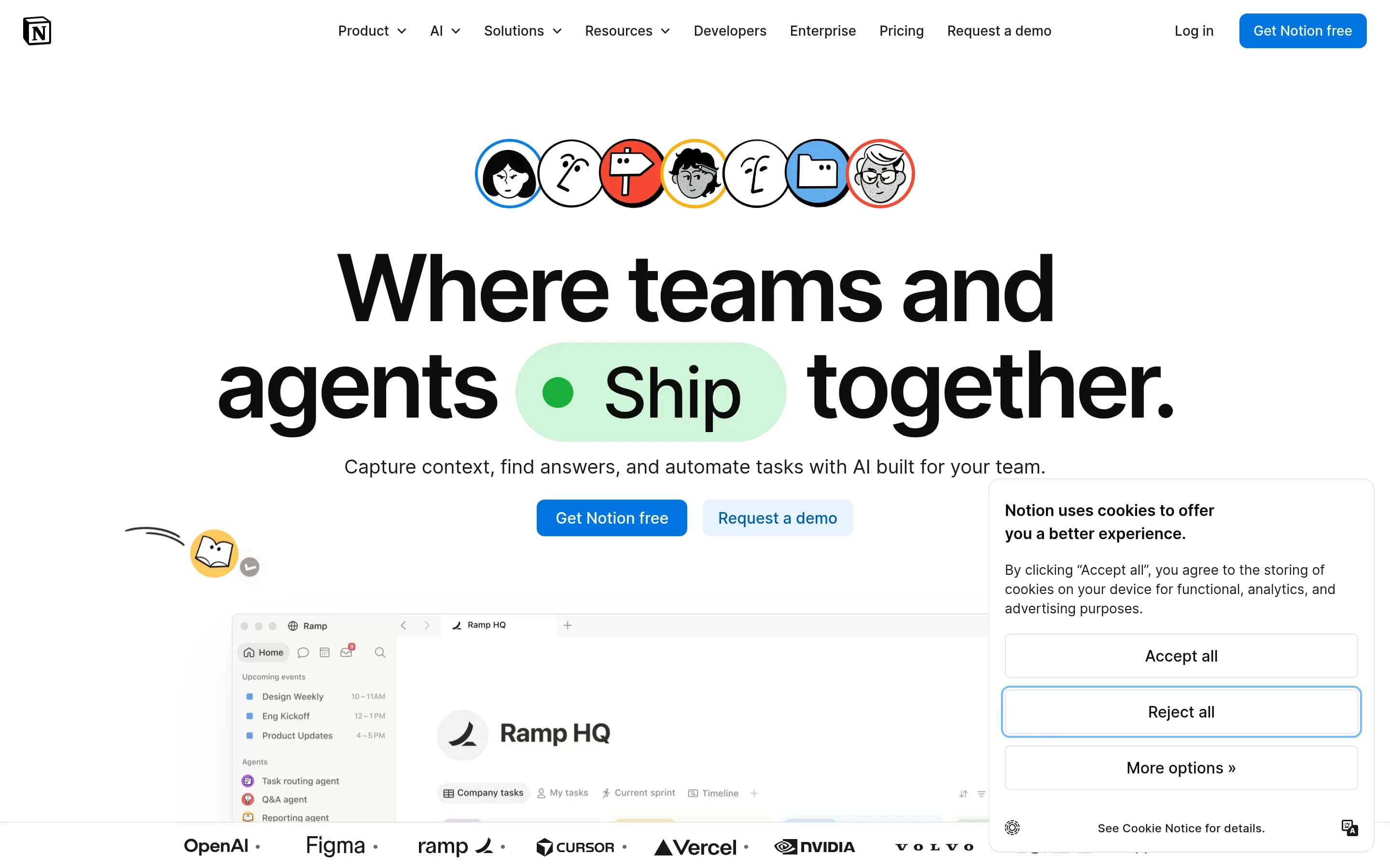 Notion website screenshot