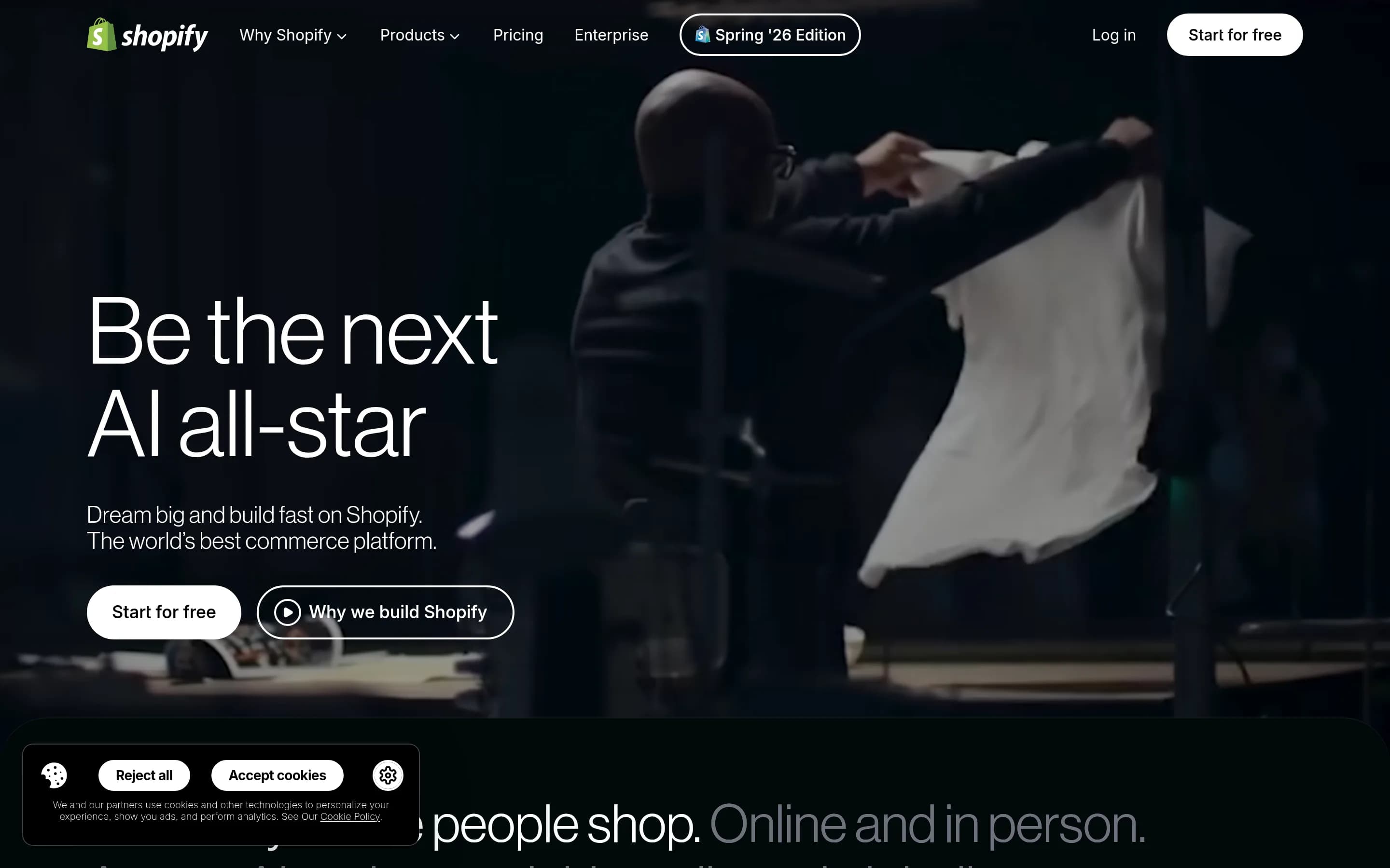 Shopify website screenshot