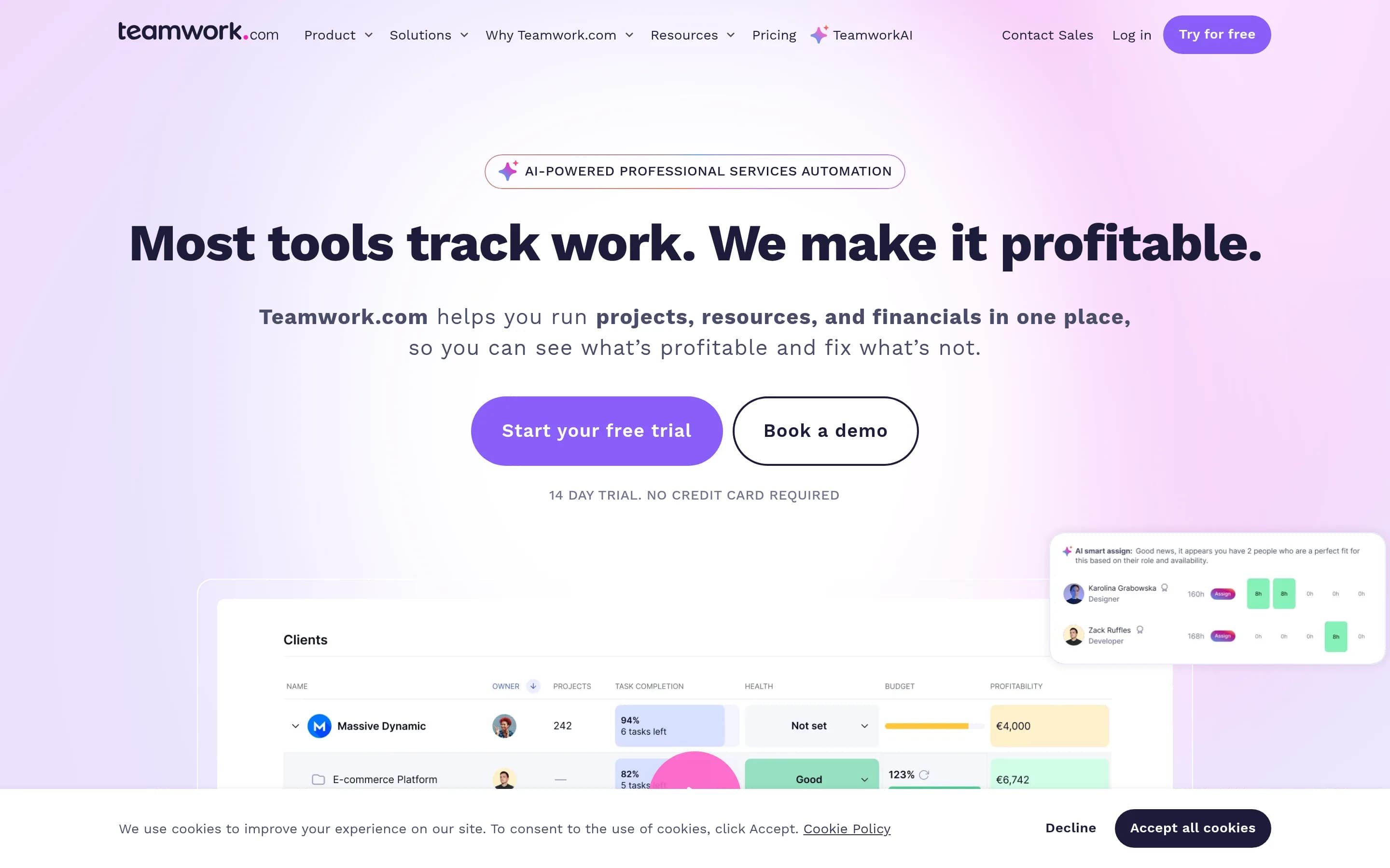 Teamwork.com website screenshot