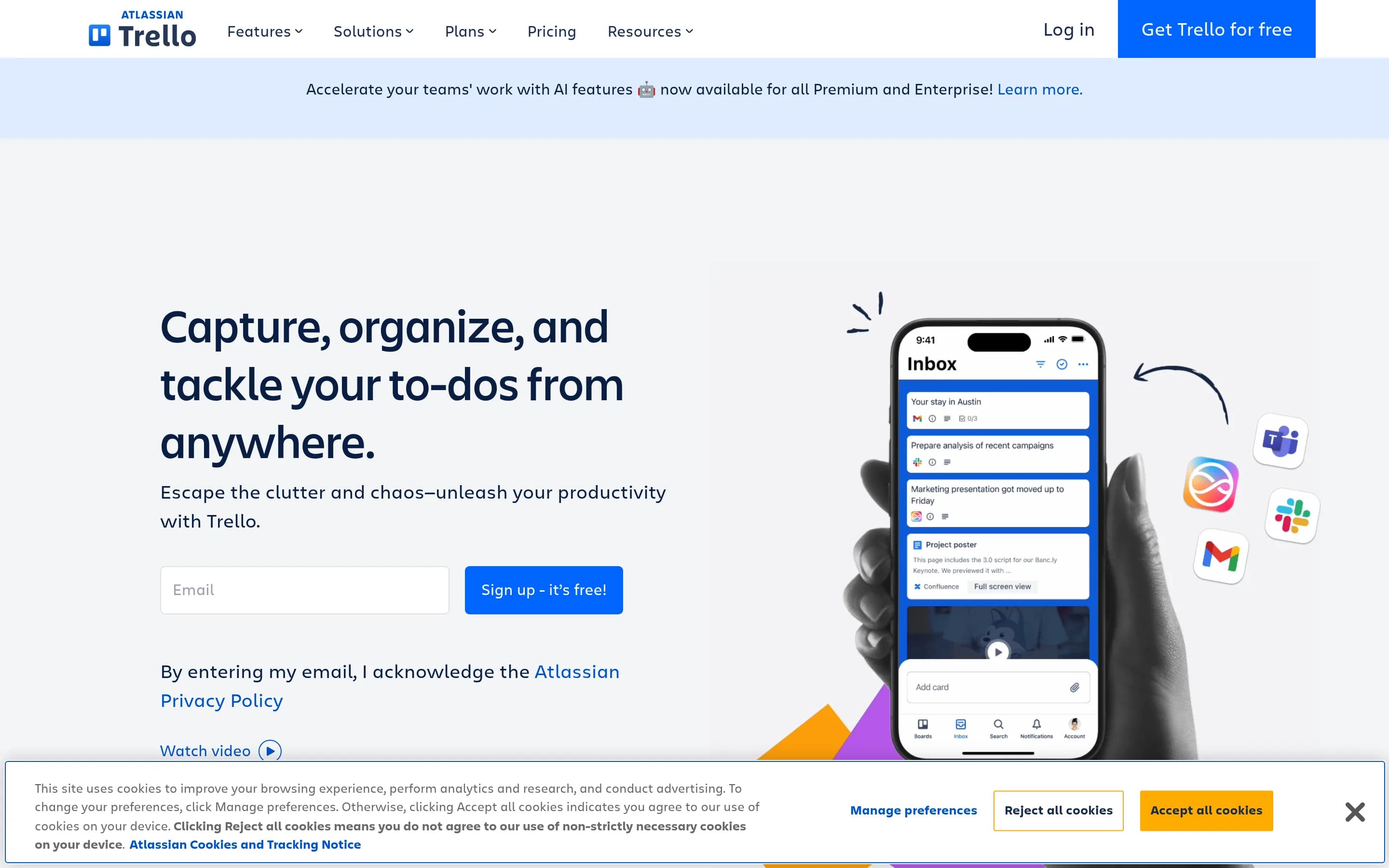 Trello website screenshot