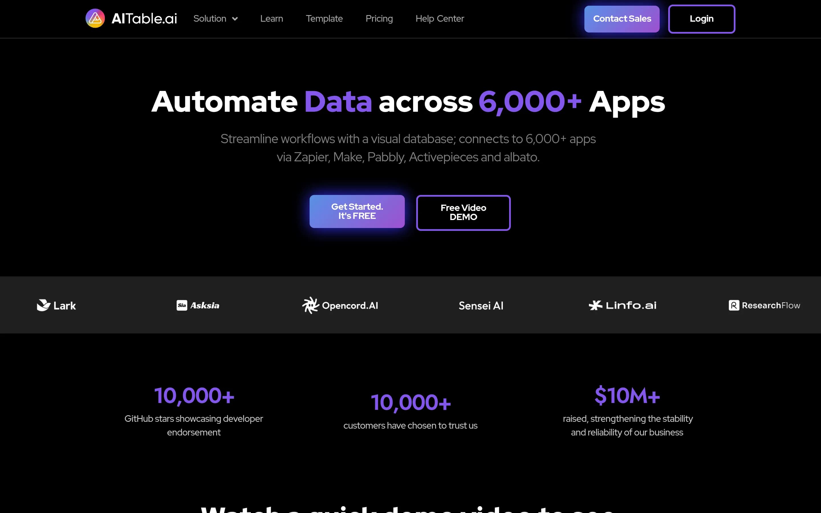 Apitable website screenshot