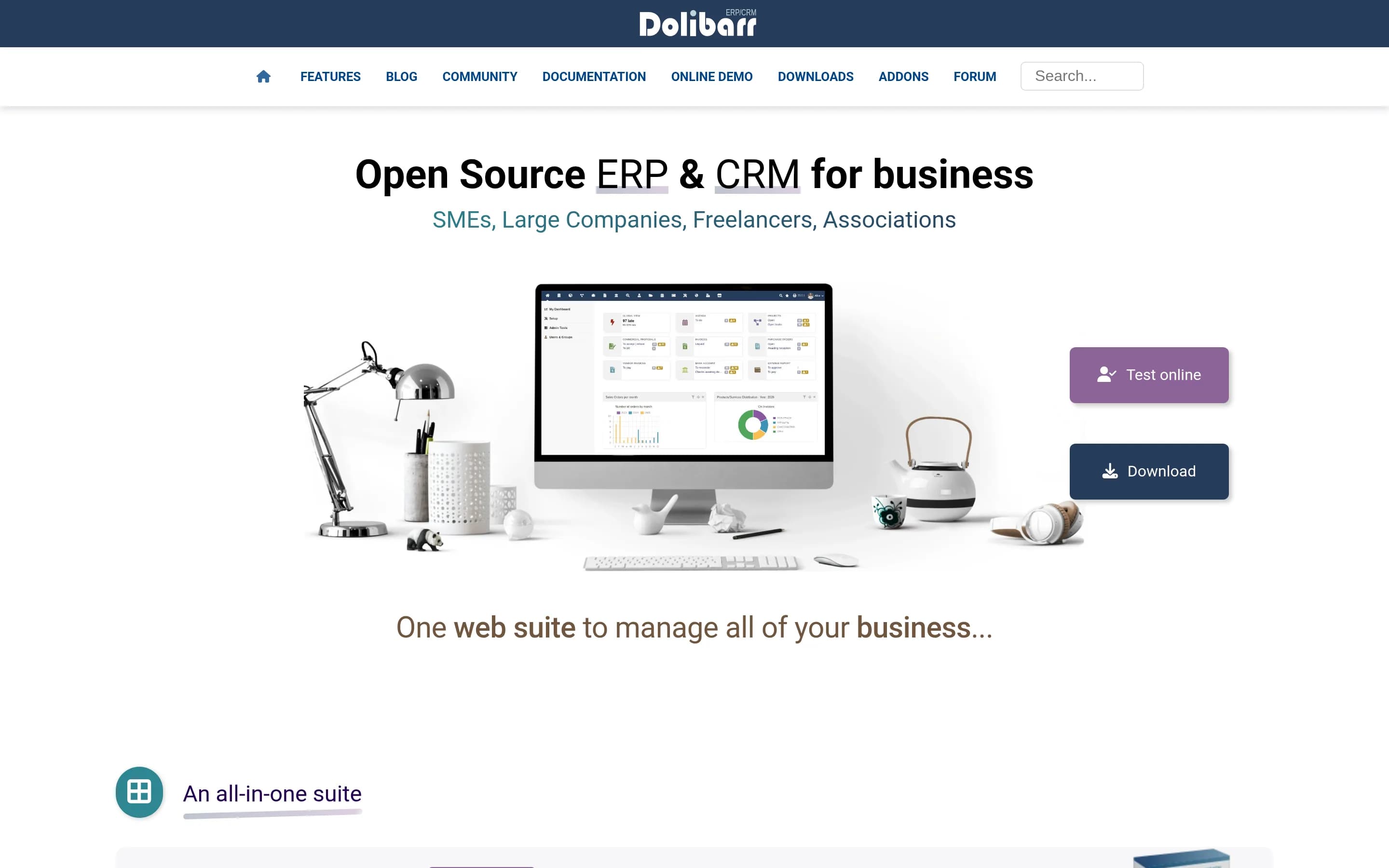 Dolibarr website screenshot