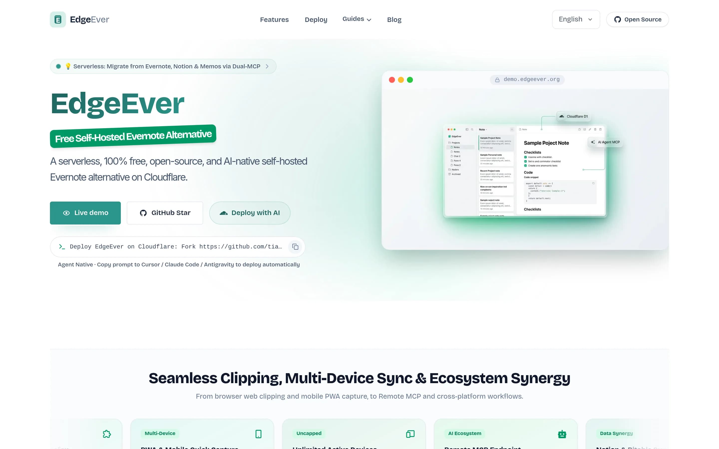 Edgeever website screenshot