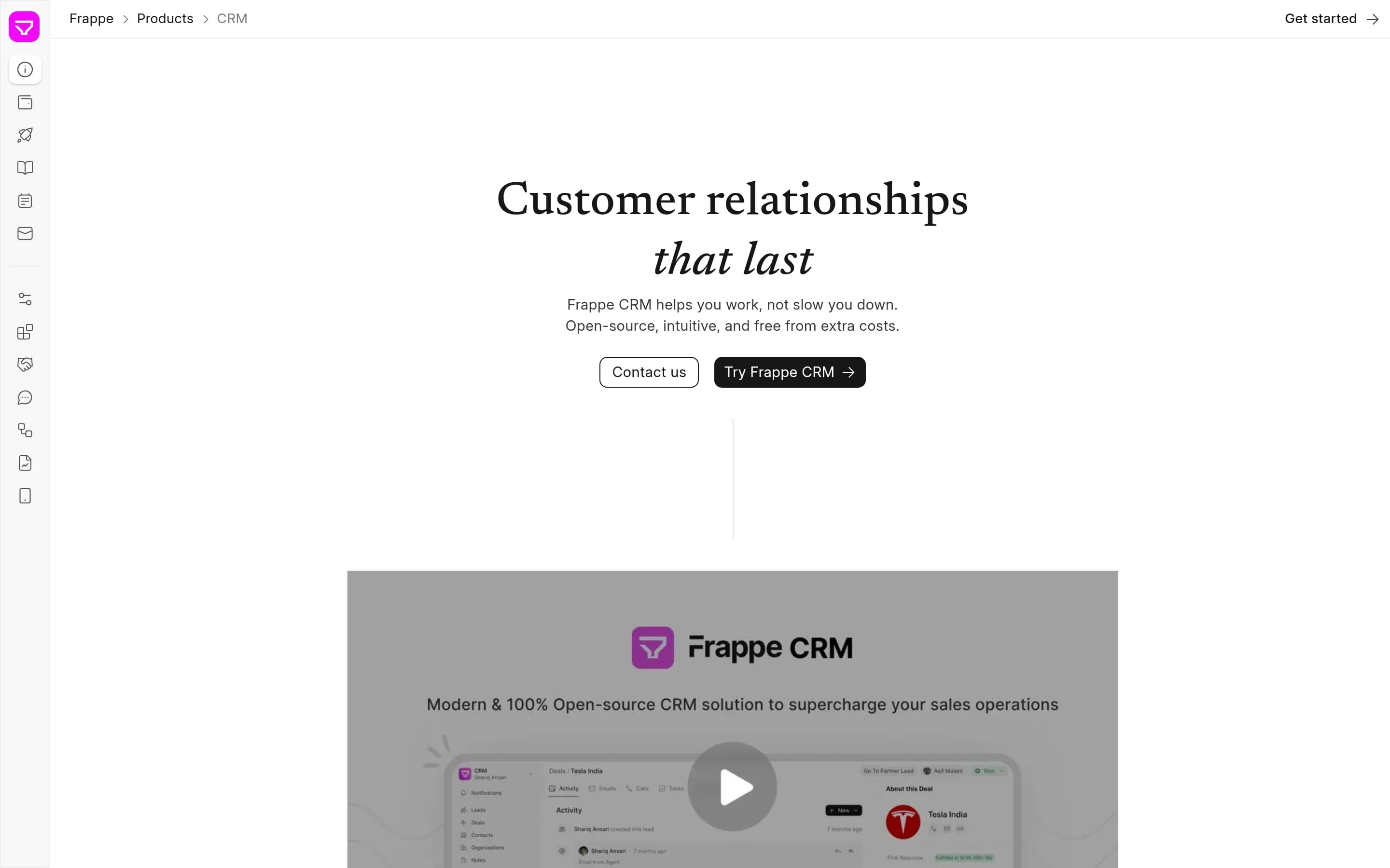 Crm website screenshot