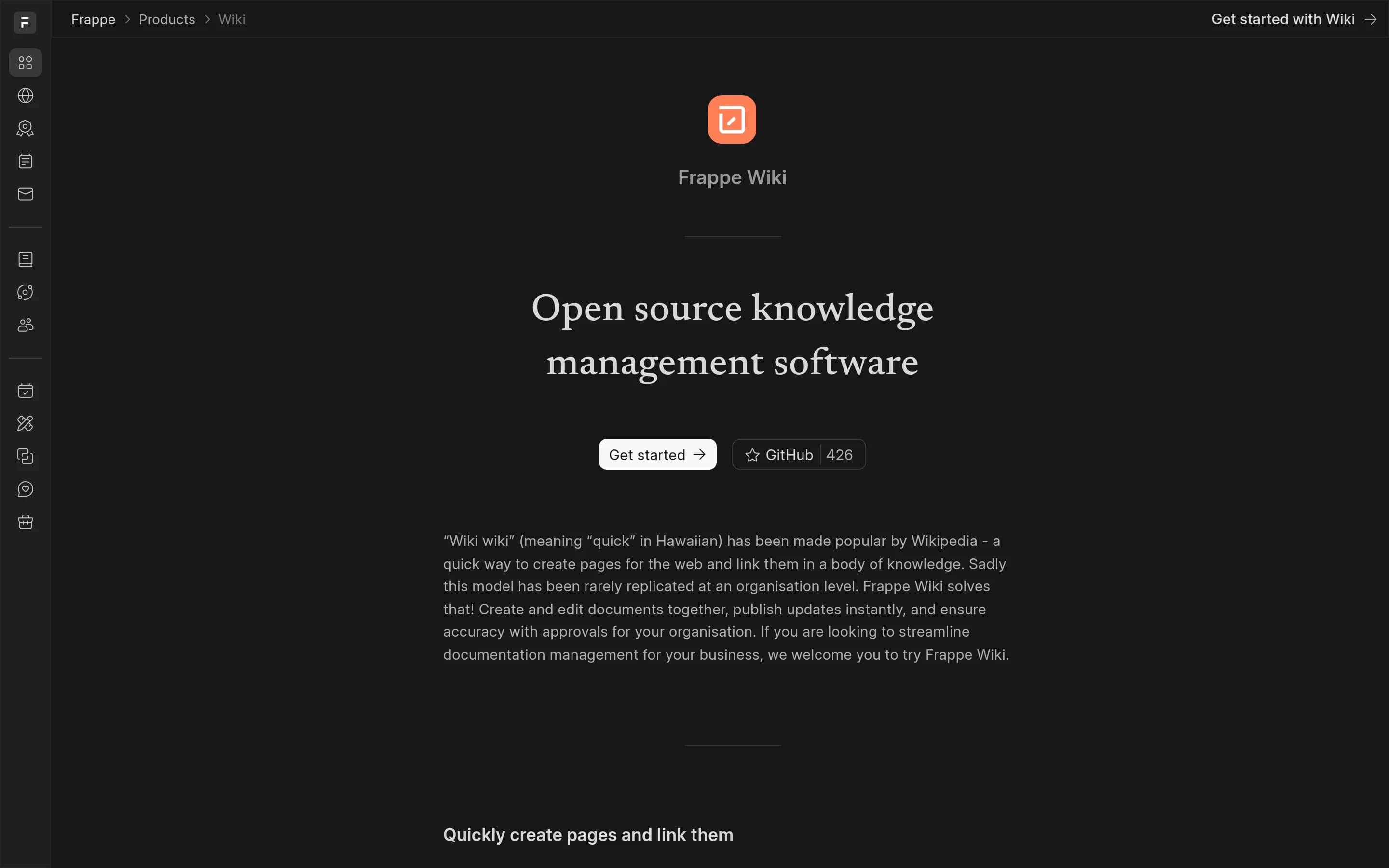 Wiki website screenshot