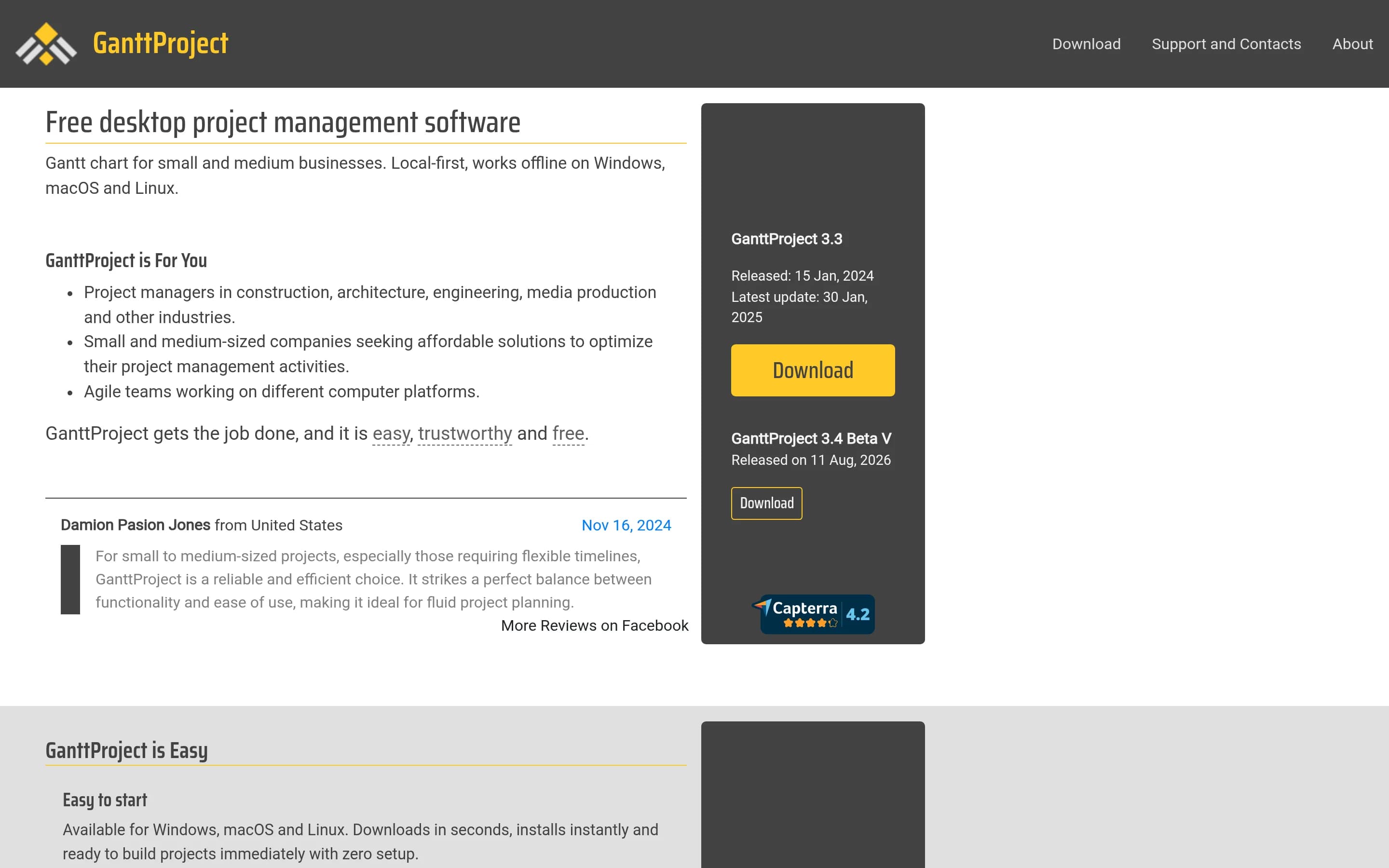 Ganttproject website screenshot