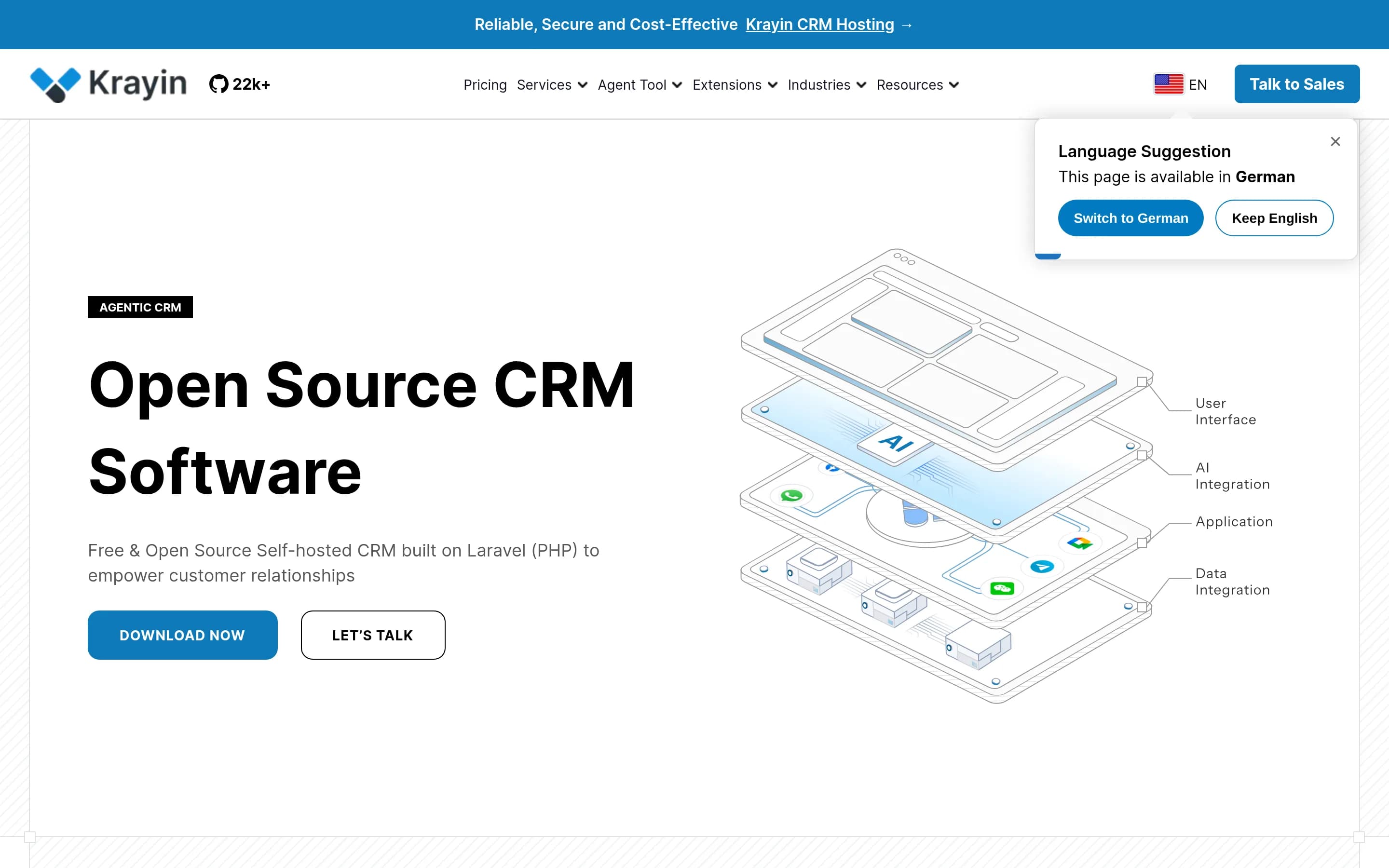 Laravel-crm website screenshot