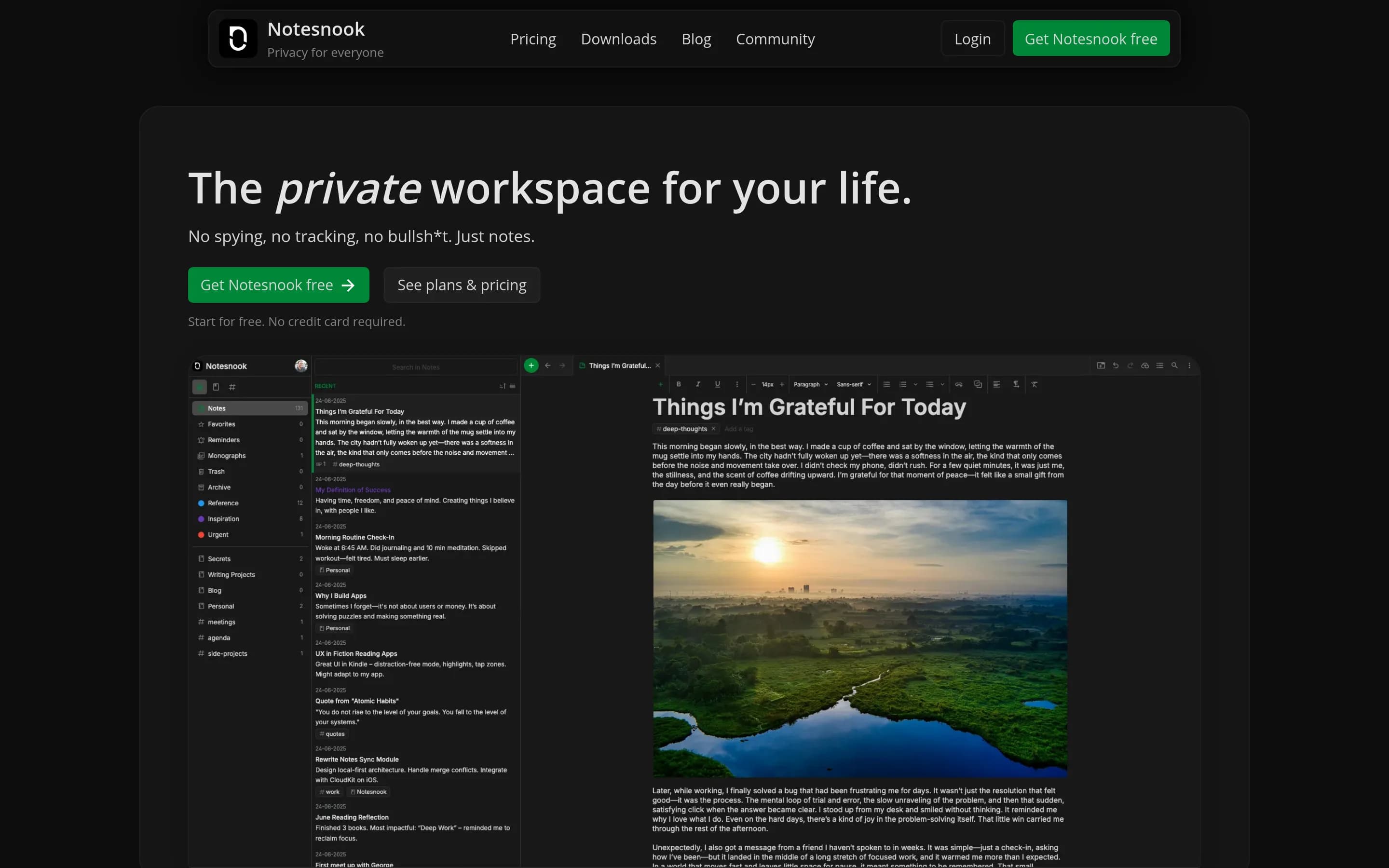 Notesnook website screenshot