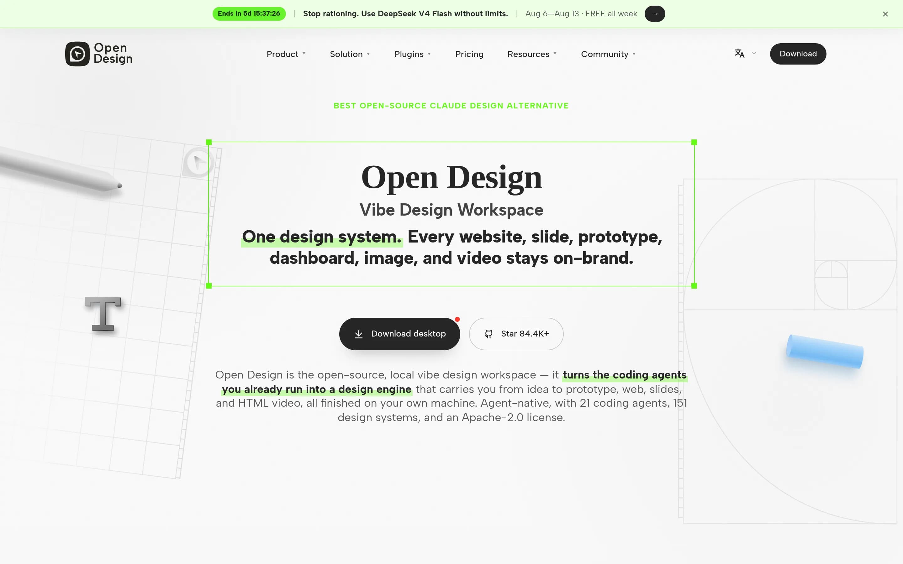 Open-design website screenshot