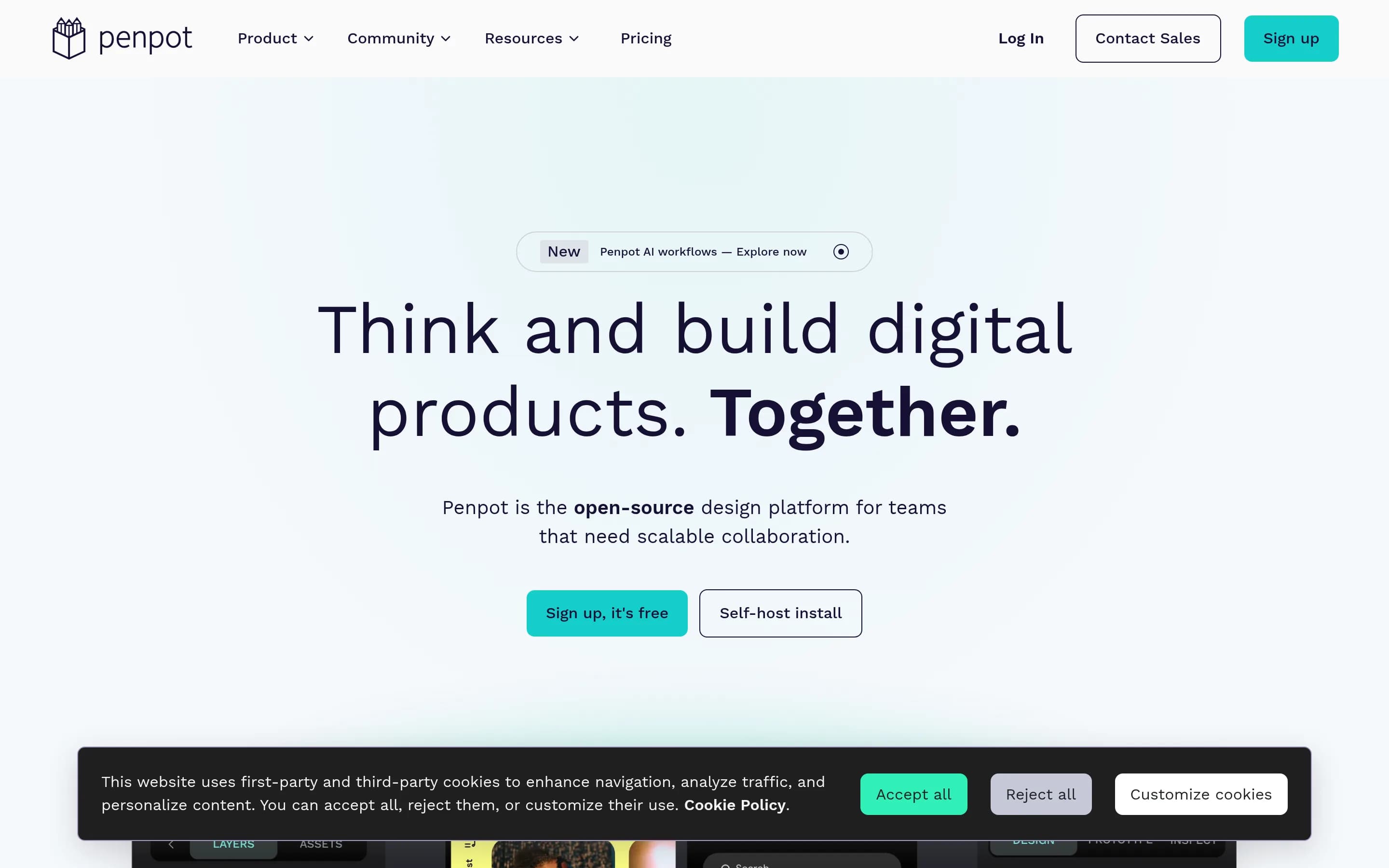 Penpot website screenshot