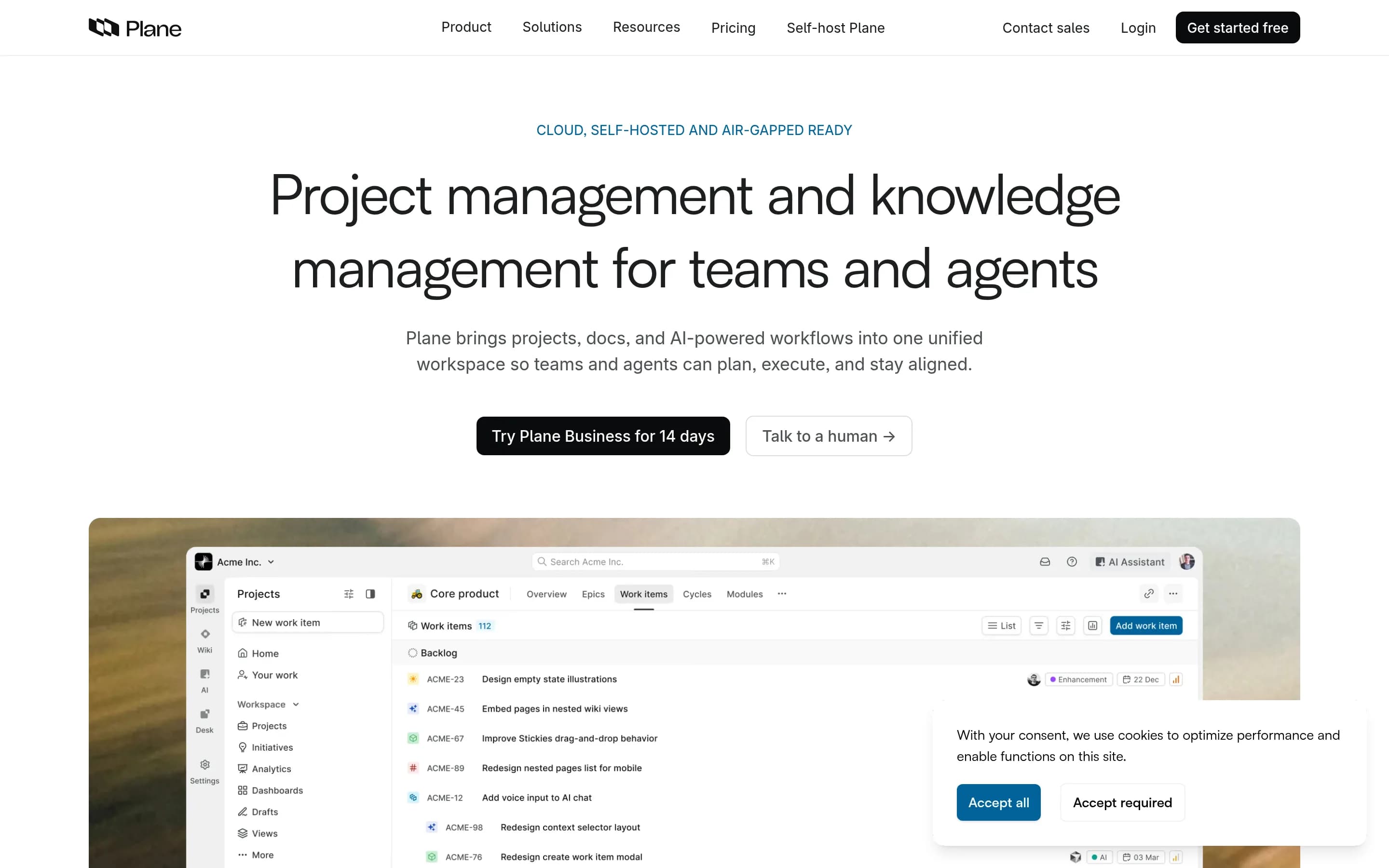 Plane website screenshot