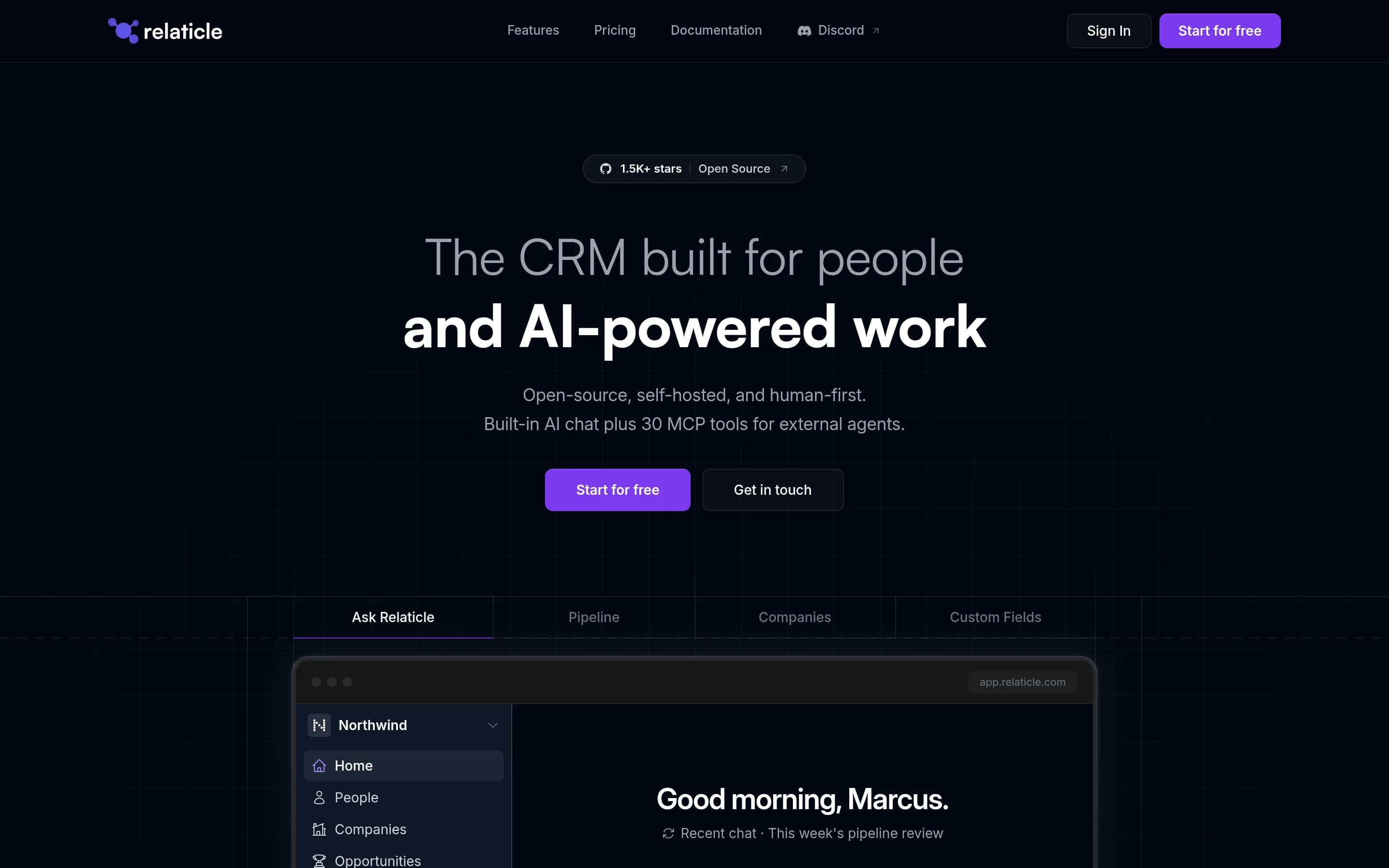 Relaticle website screenshot