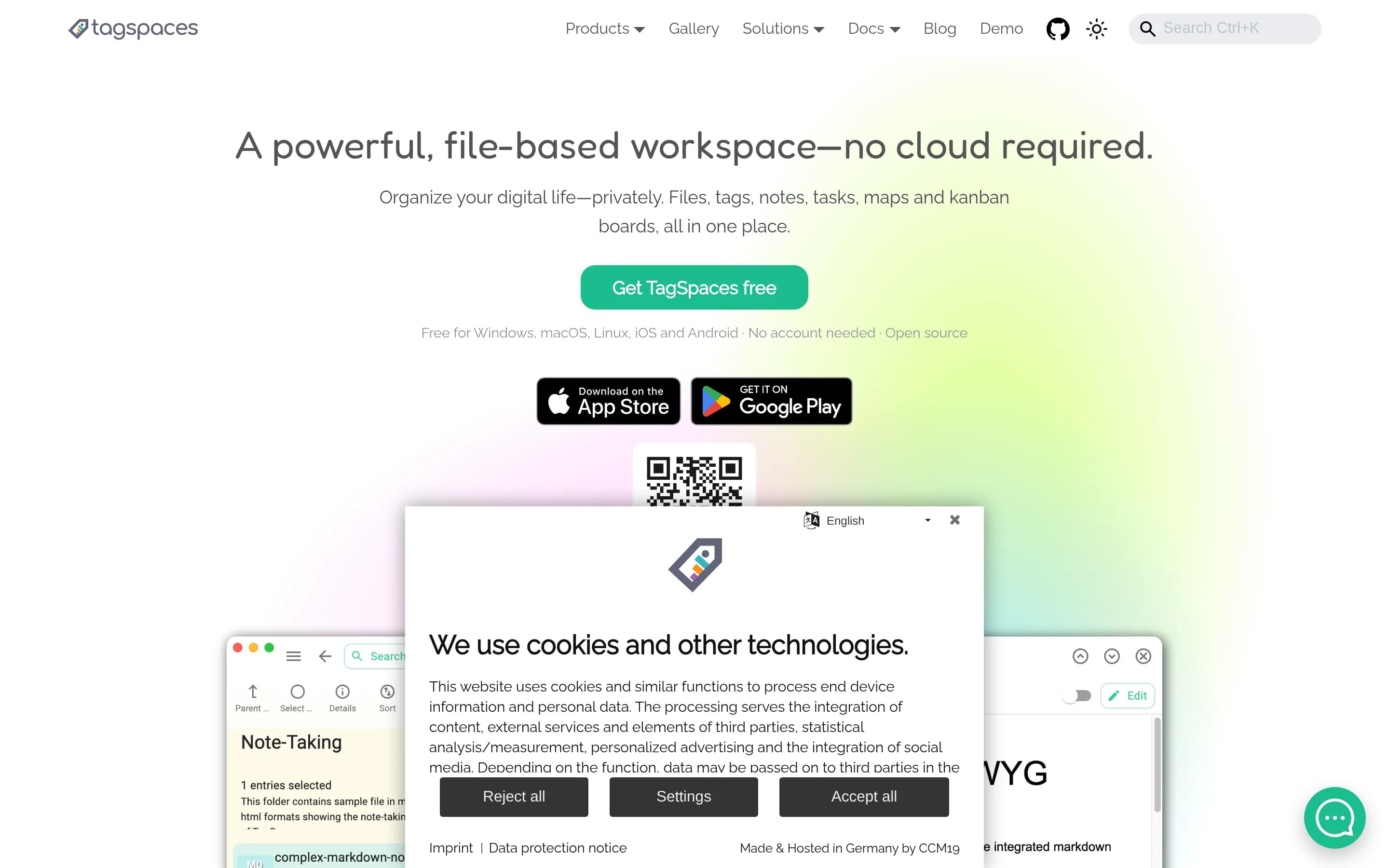 Tagspaces website screenshot