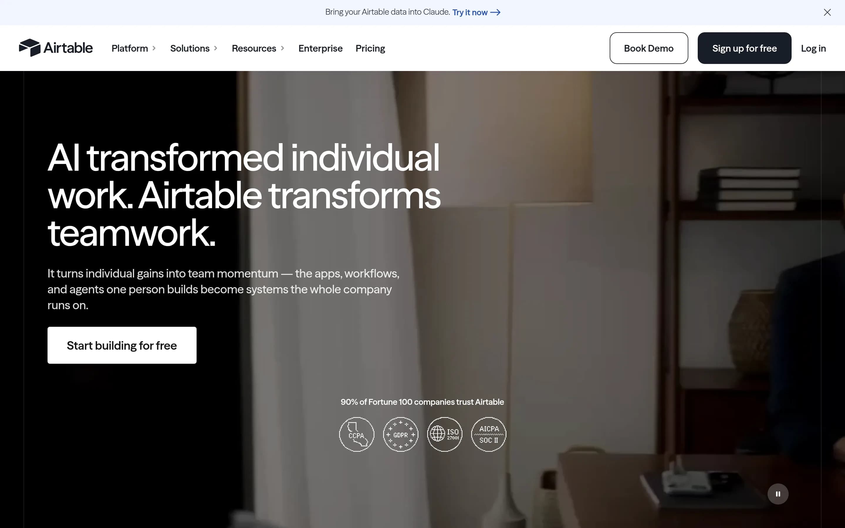Airtable website screenshot Airtable website screenshot