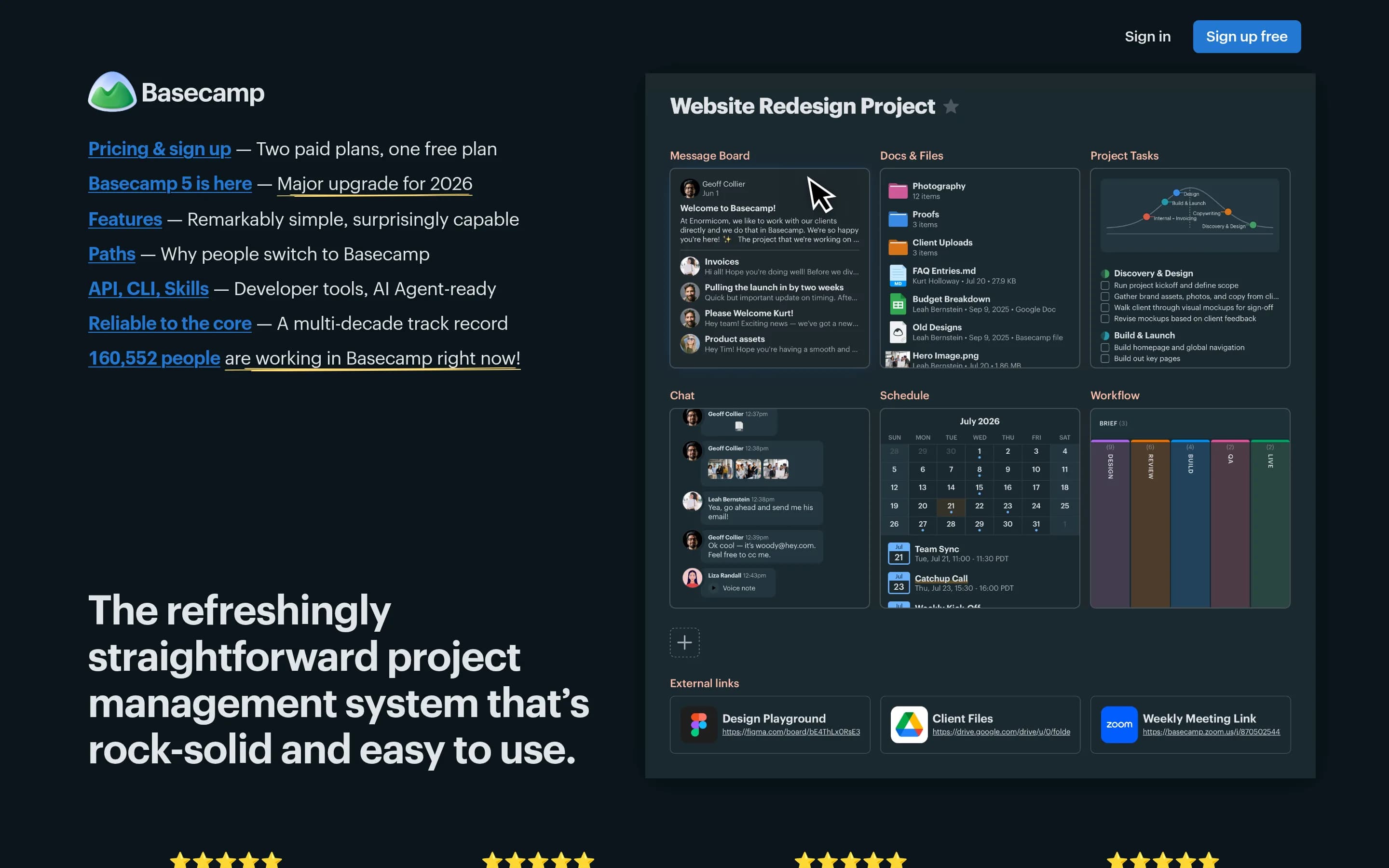 Basecamp website screenshot Basecamp website screenshot