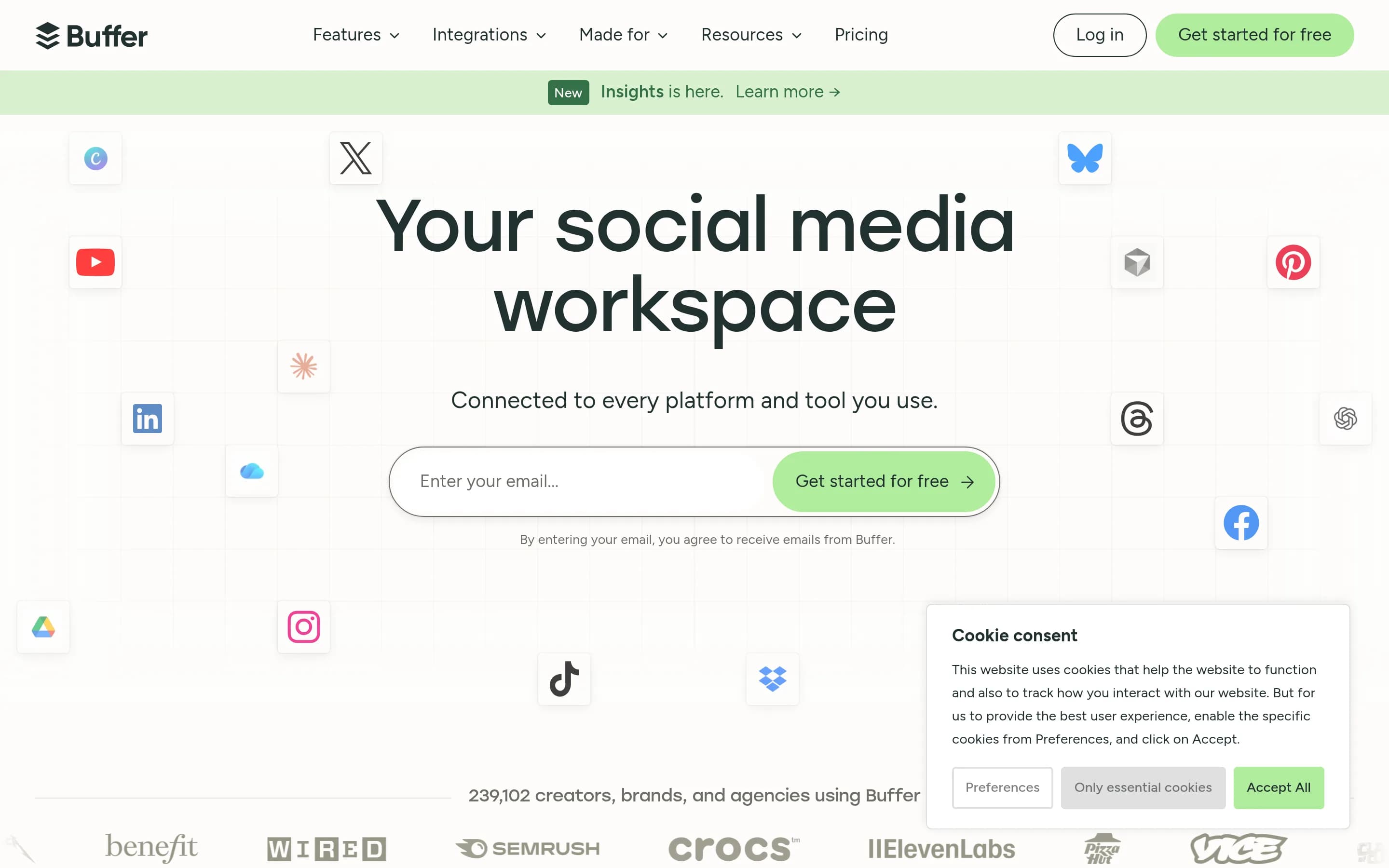 Buffer website screenshot Buffer website screenshot