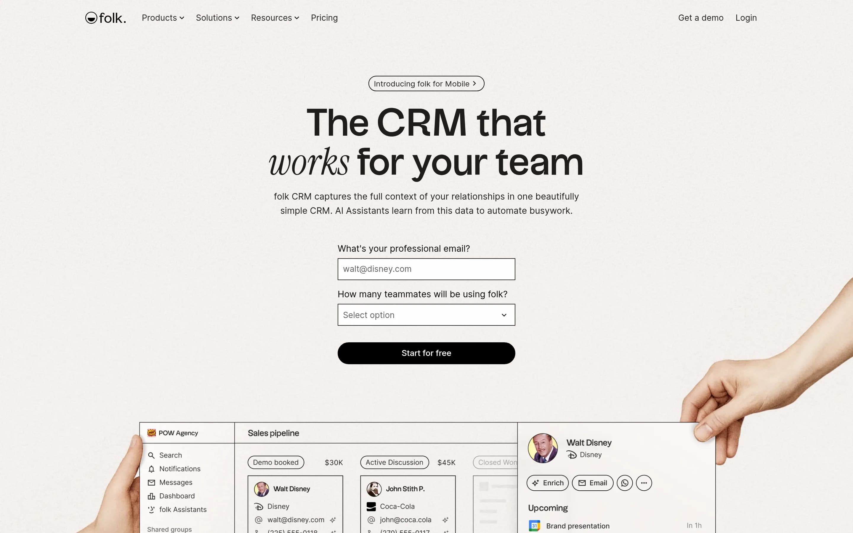 Folk website screenshot Folk website screenshot
