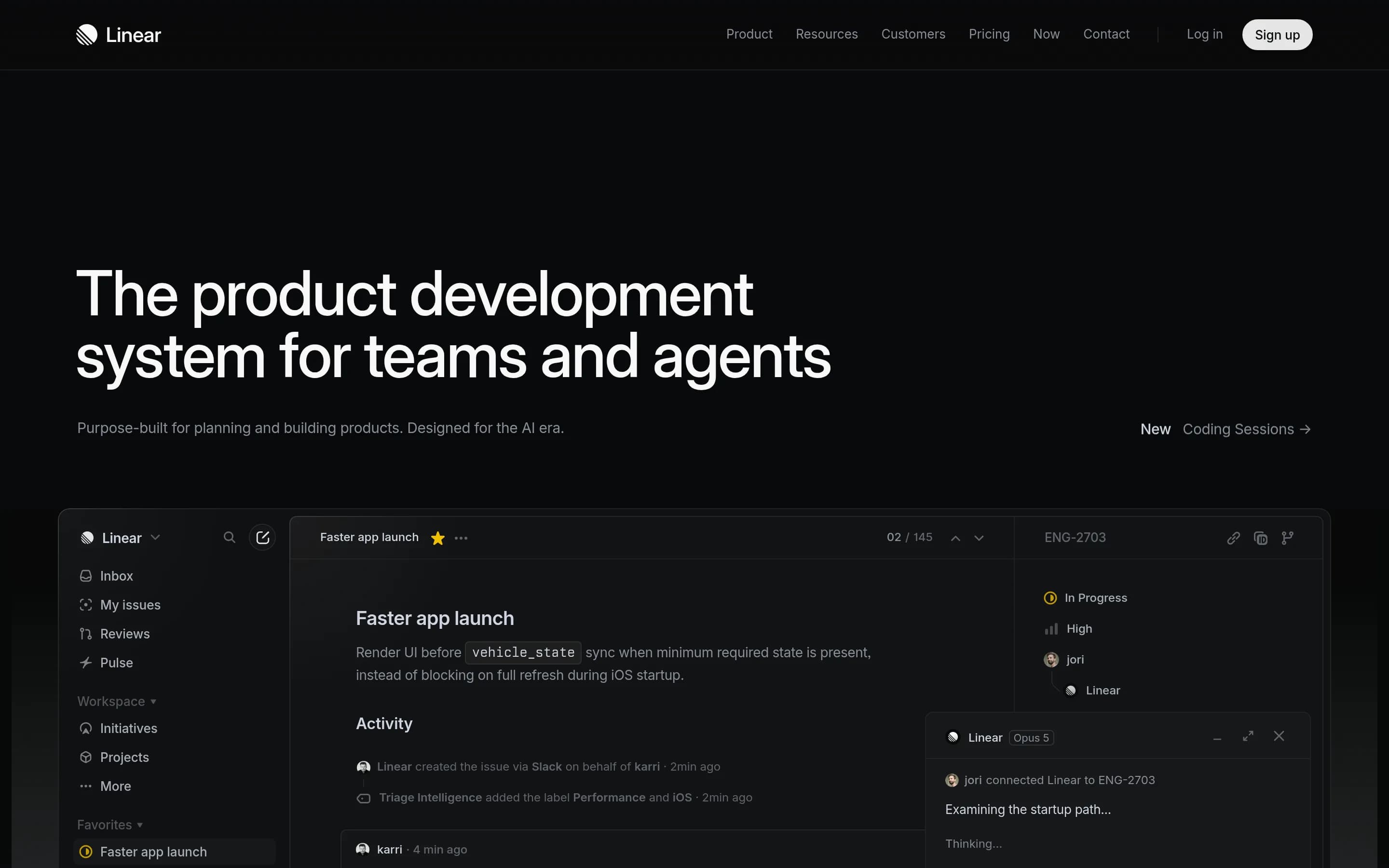 Linear website screenshot Linear website screenshot