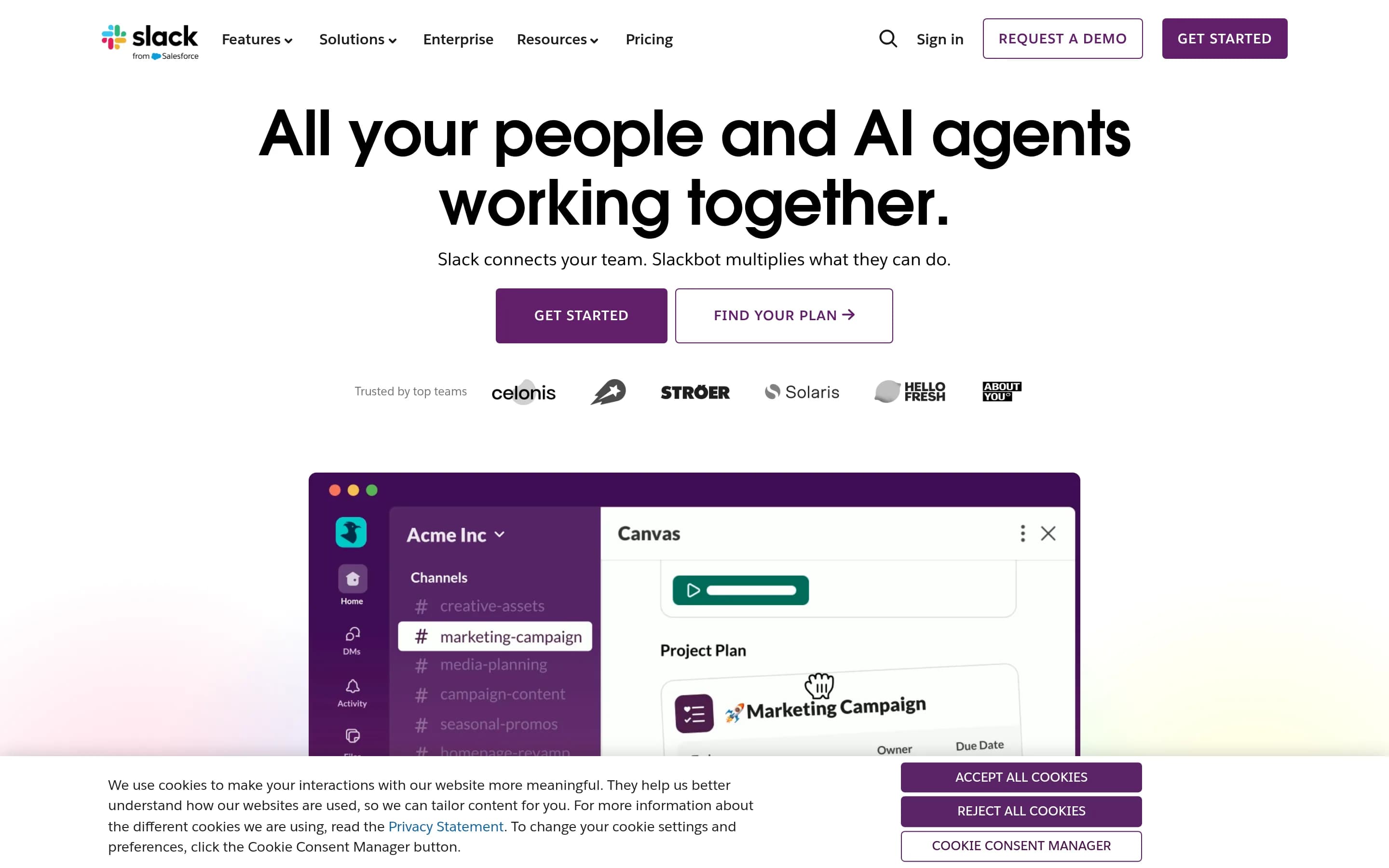 Slack website screenshot Slack website screenshot