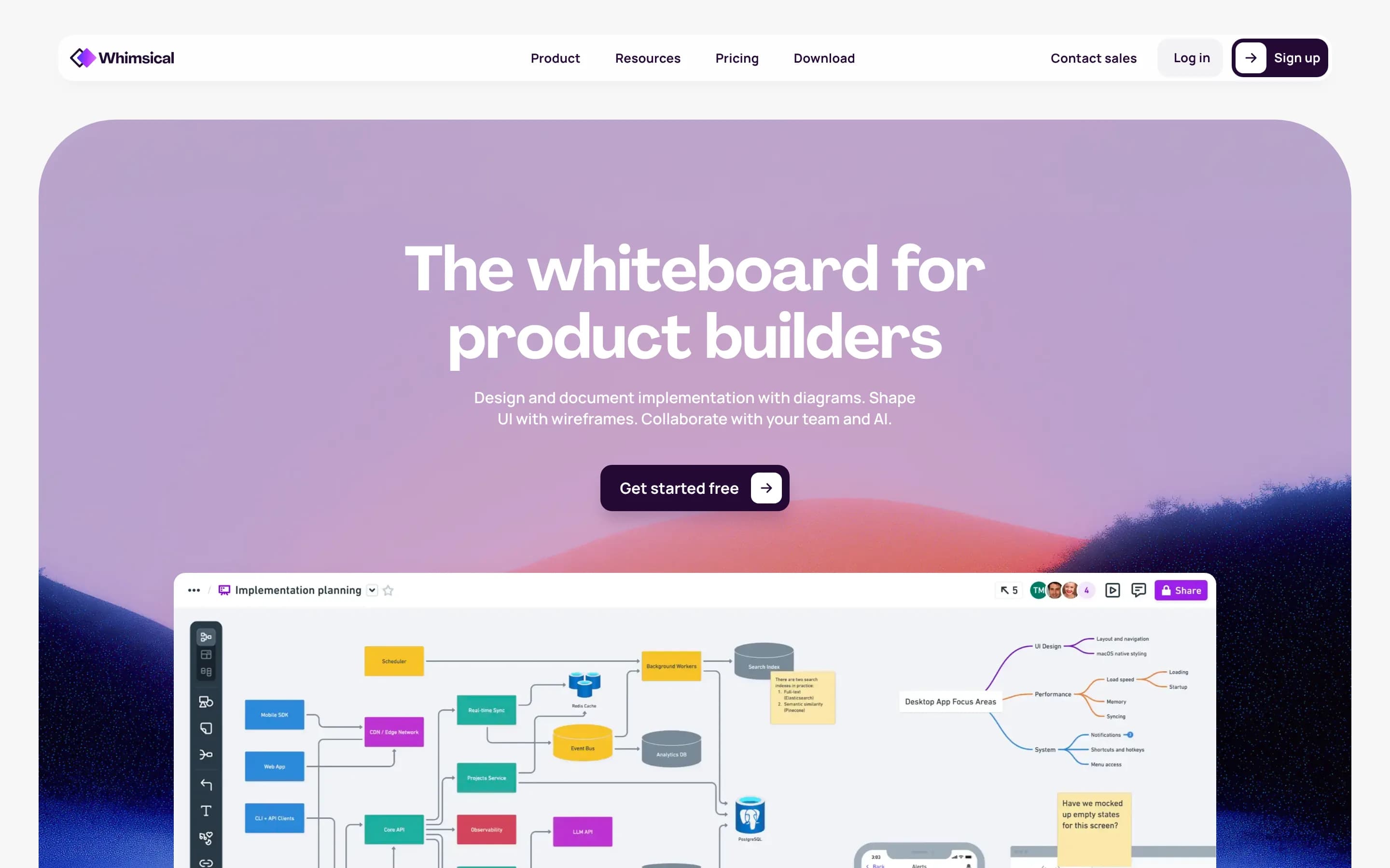 Whimsical website screenshot Whimsical website screenshot