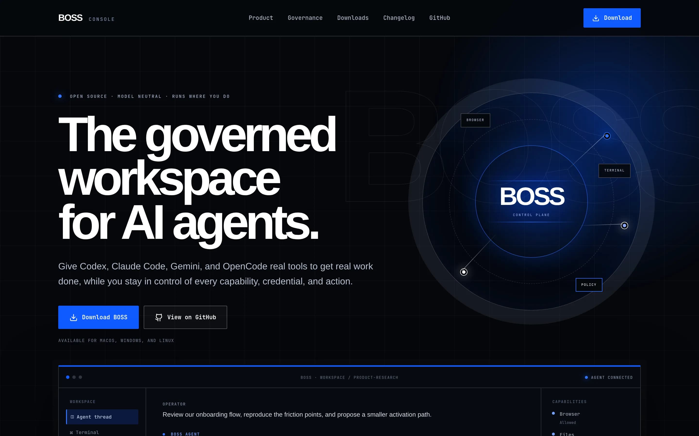 BossConsole website screenshot BossConsole website screenshot