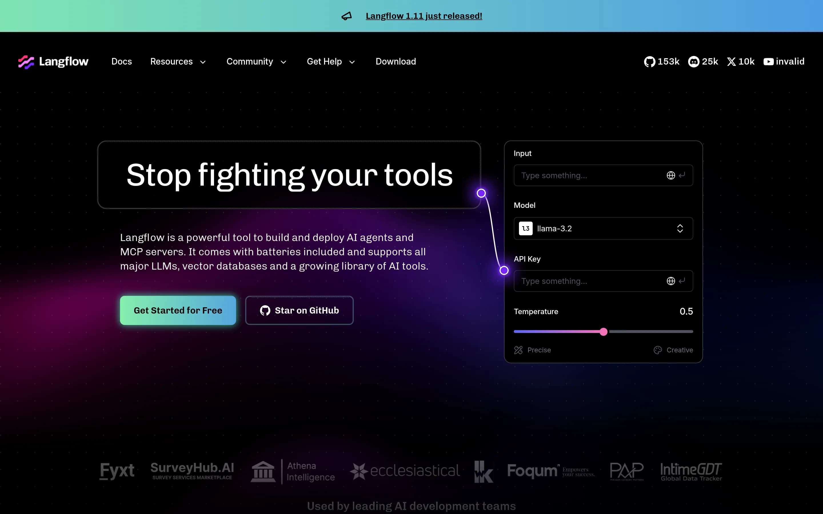 Langflow website screenshot Langflow website screenshot