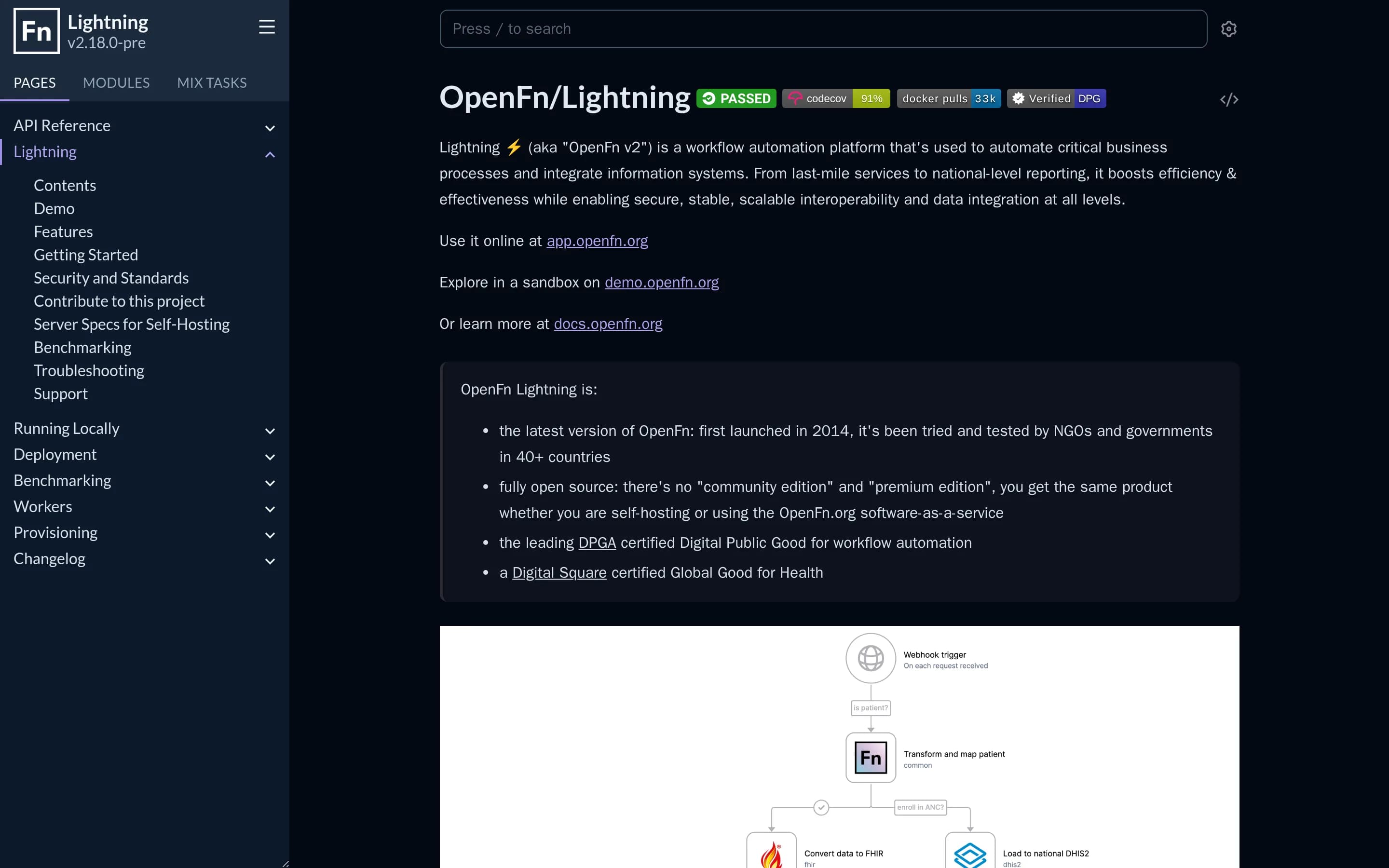 Lightning website screenshot Lightning website screenshot