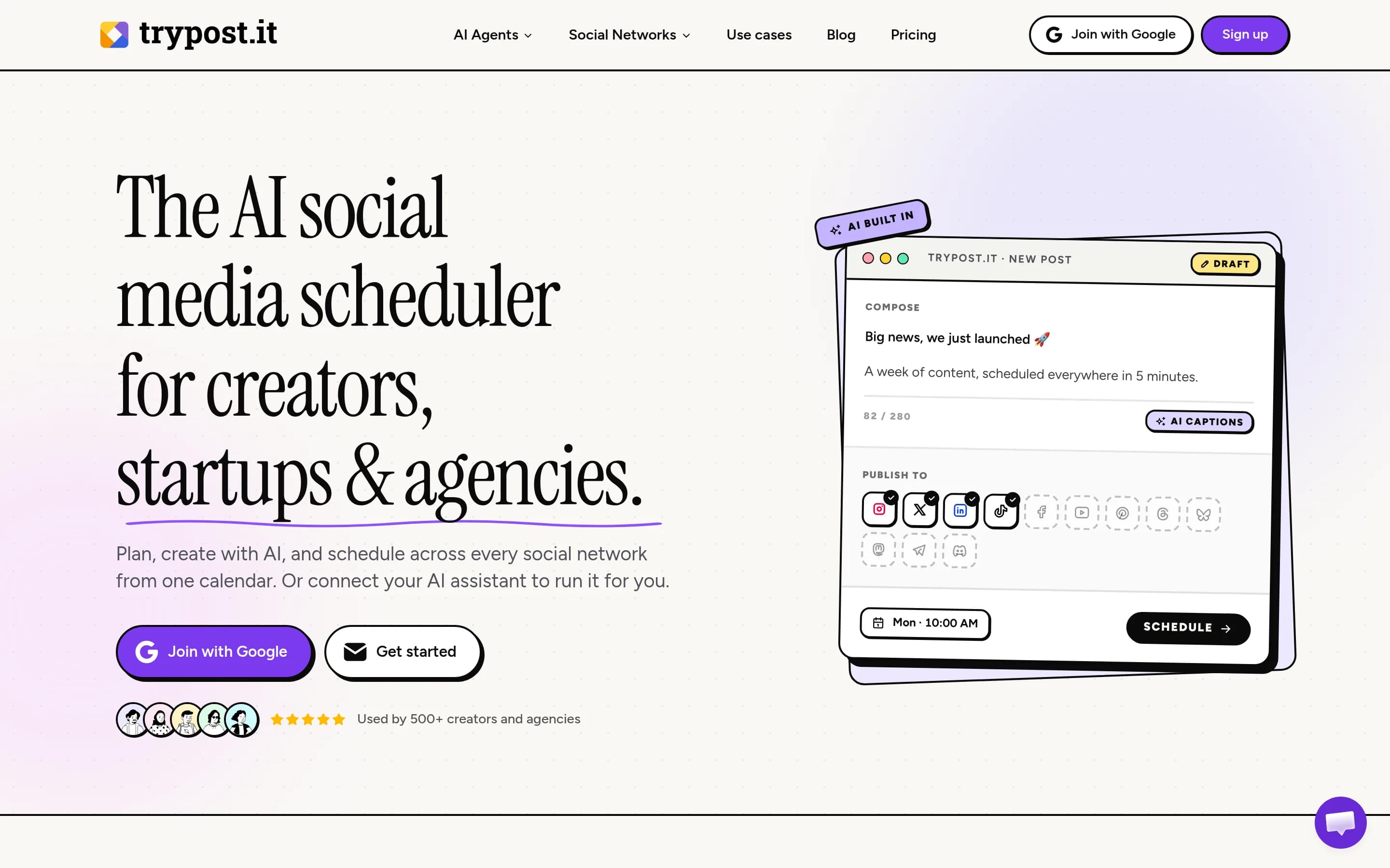 Trypost website screenshot Trypost website screenshot